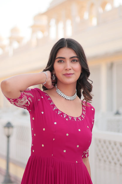 Premium Faux Blooming Ethnic Wear with Zari & Sequins Embroidery – Festive & Occasion Ready Outfit