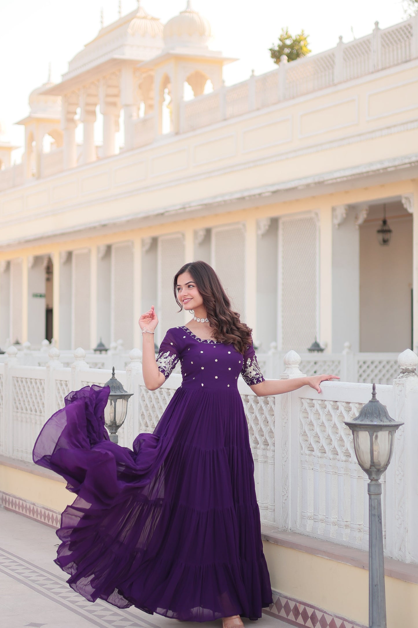 Premium Faux Blooming Ethnic Wear with Zari & Sequins Embroidery – Festive & Occasion Ready Outfit