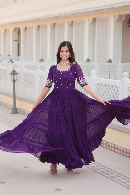 Premium Faux Blooming Ethnic Wear with Zari & Sequins Embroidery – Festive & Occasion Ready Outfit
