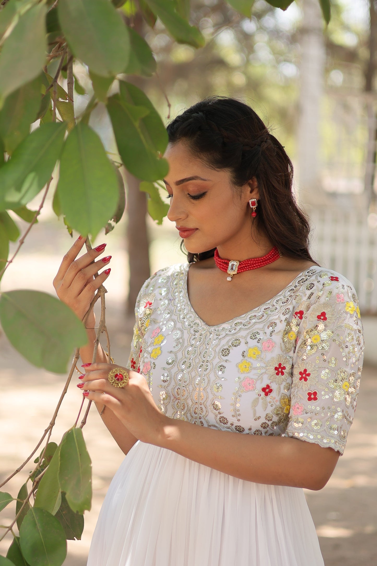 Designer Gown is luxury clothing Considered to be high quality Made by Zari-Thread & Sequins Embroidery