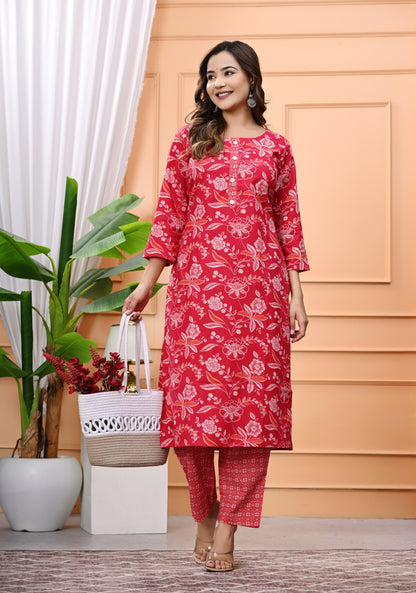 Premium Cotton Printed Kurta Pant Set – All-Day Comfort with Effortless Style