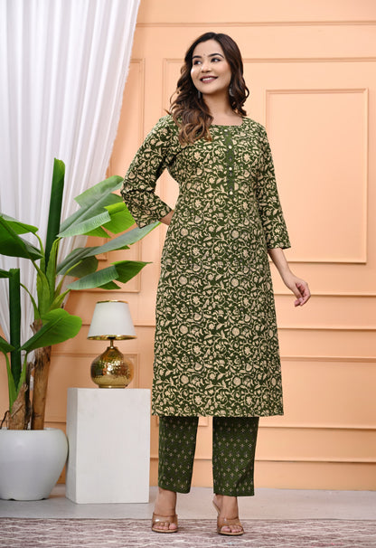 Premium Cotton Printed Kurta Pant Set – All-Day Comfort with Effortless Style