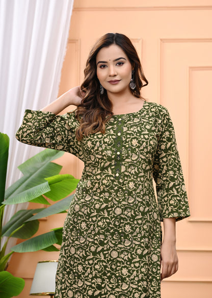 Premium Cotton Printed Kurta Pant Set – All-Day Comfort with Effortless Style