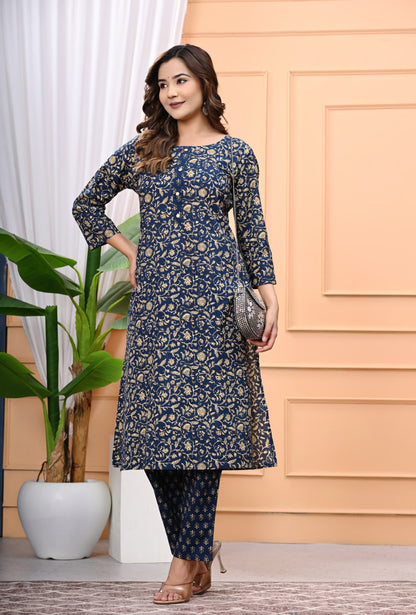 Premium Cotton Printed Kurta Pant Set – All-Day Comfort with Effortless Style