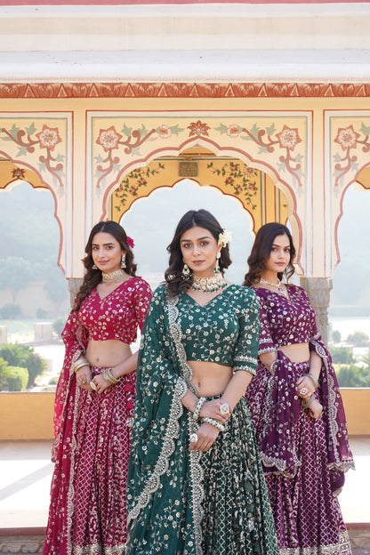 💕 Designer Pure Viscose Jacquard fabric Lehenga Choli & Dupatta Set💃🏻