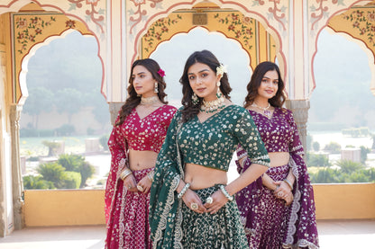 💕 Designer Pure Viscose Jacquard fabric Lehenga Choli & Dupatta Set💃🏻