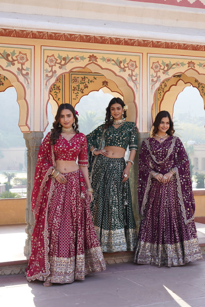💕 Designer Pure Viscose Jacquard fabric Lehenga Choli & Dupatta Set💃🏻
