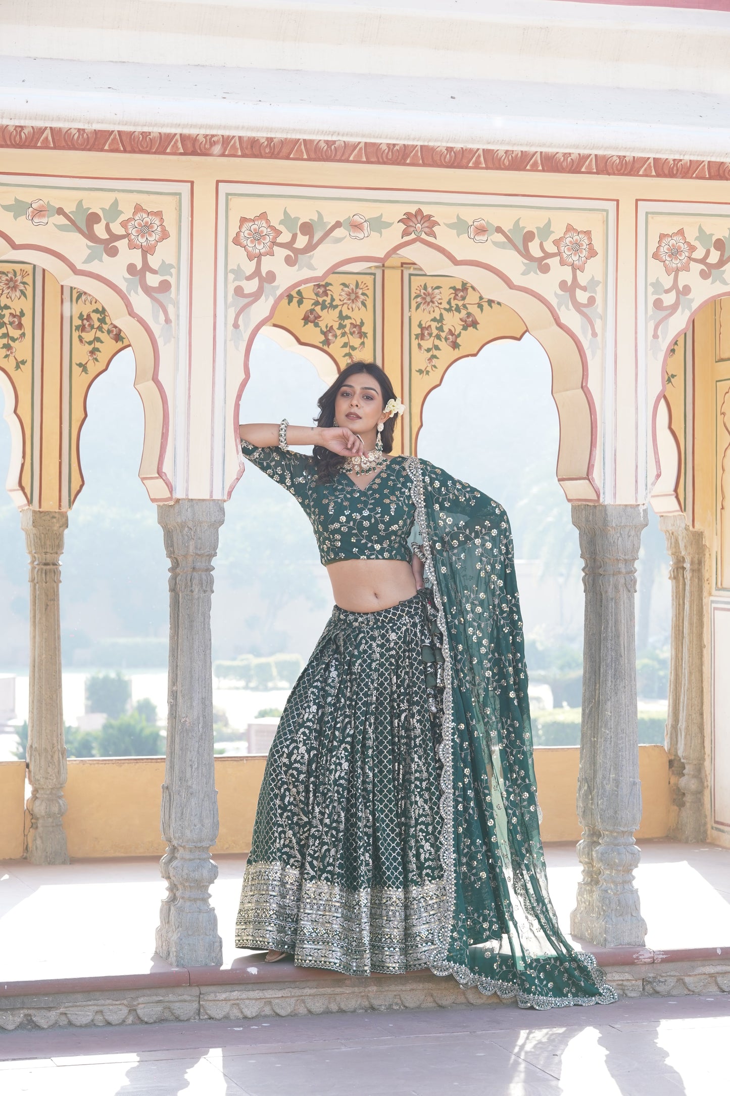 💕 Designer Pure Viscose Jacquard fabric Lehenga Choli & Dupatta Set💃🏻