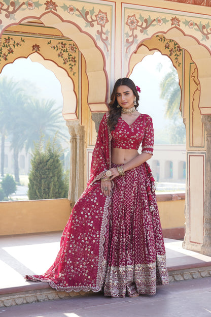 💕 Designer Pure Viscose Jacquard fabric Lehenga Choli & Dupatta Set💃🏻
