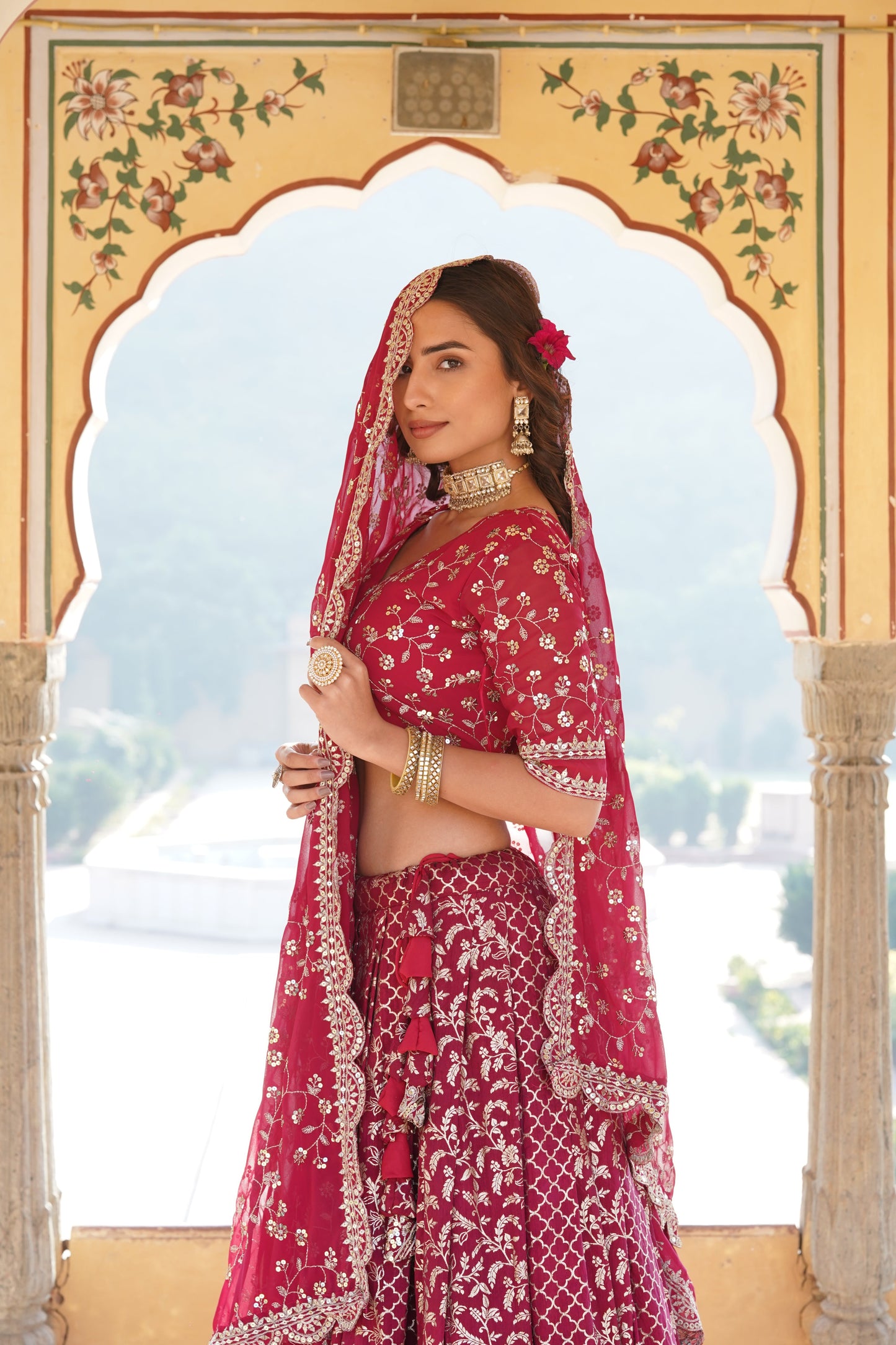 💕 Designer Pure Viscose Jacquard fabric Lehenga Choli & Dupatta Set💃🏻