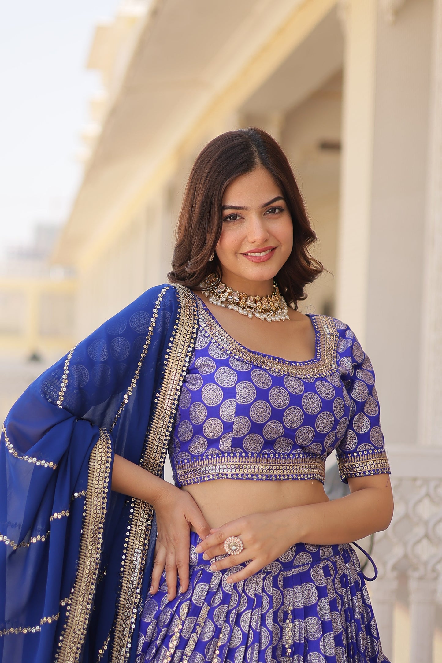 This Attractive Party Wear Silk Lehenga choli has a Regular-fit and is Made From High-Grade Fabrics And Yarn