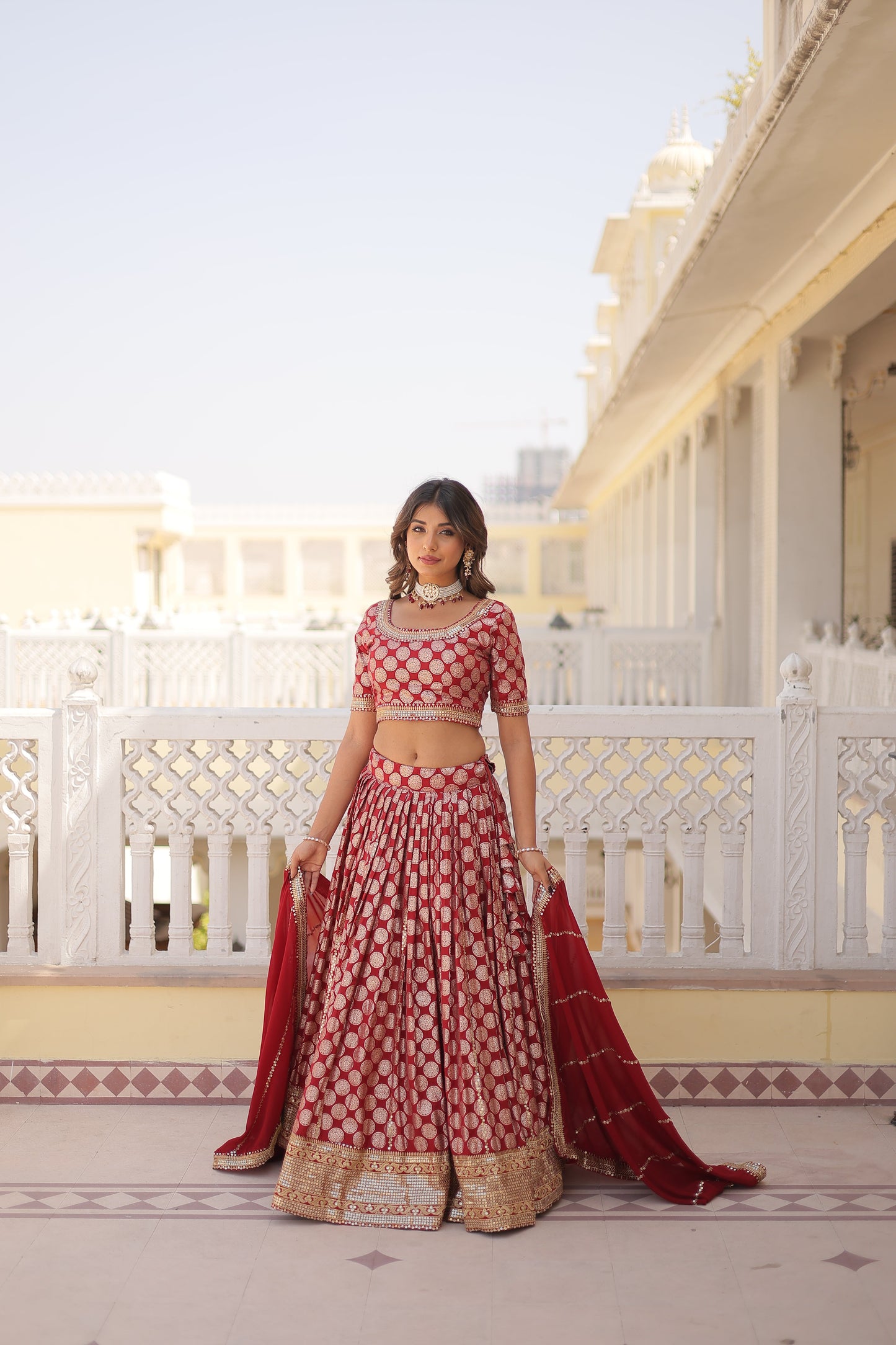 This Attractive Party Wear Silk Lehenga choli has a Regular-fit and is Made From High-Grade Fabrics And Yarn