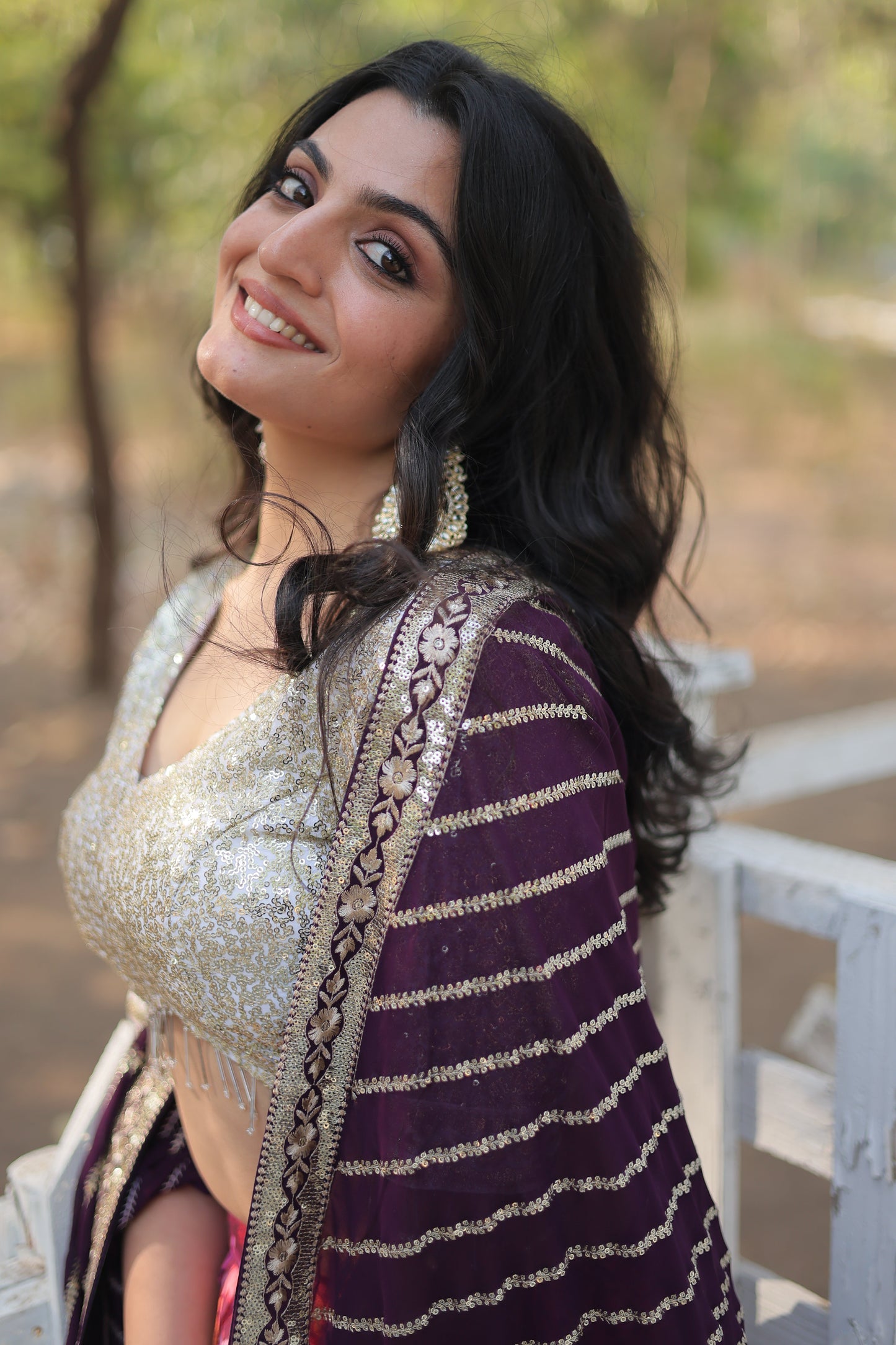 Elegant Embroidered Georgette Lehenga Set with Sequins, Blouse & Dupatta