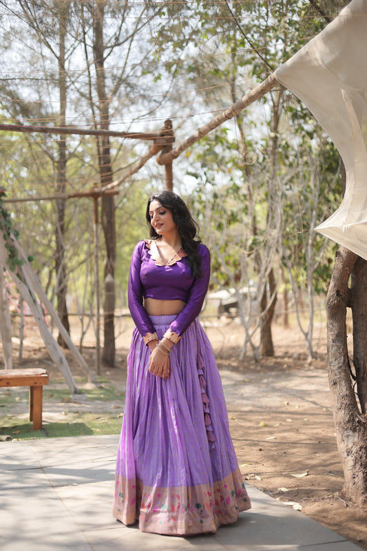 Luxury Embroidered Lehenga Set in Georgette with Sequin Detailing & Dupatta