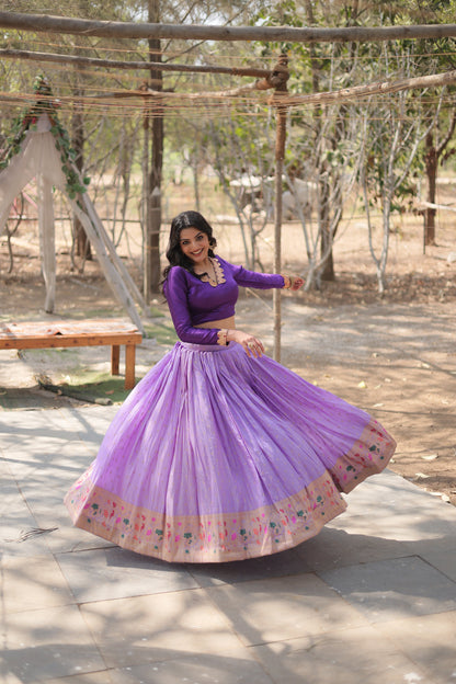 Luxury Embroidered Lehenga Set in Georgette with Sequin Detailing & Dupatta