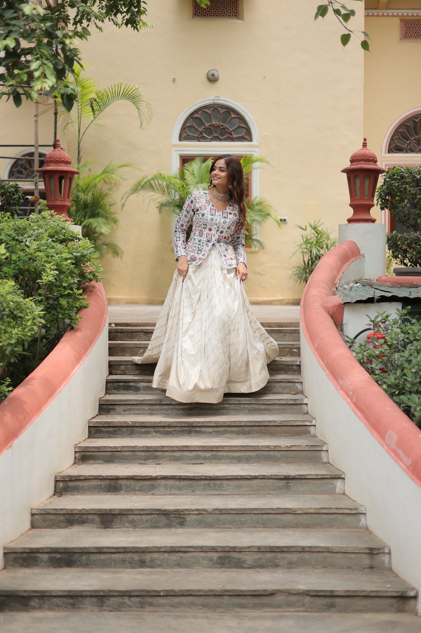Fully Flared Georgette Lehenga with Rich Embroidery, Blouse & Dupatta Set