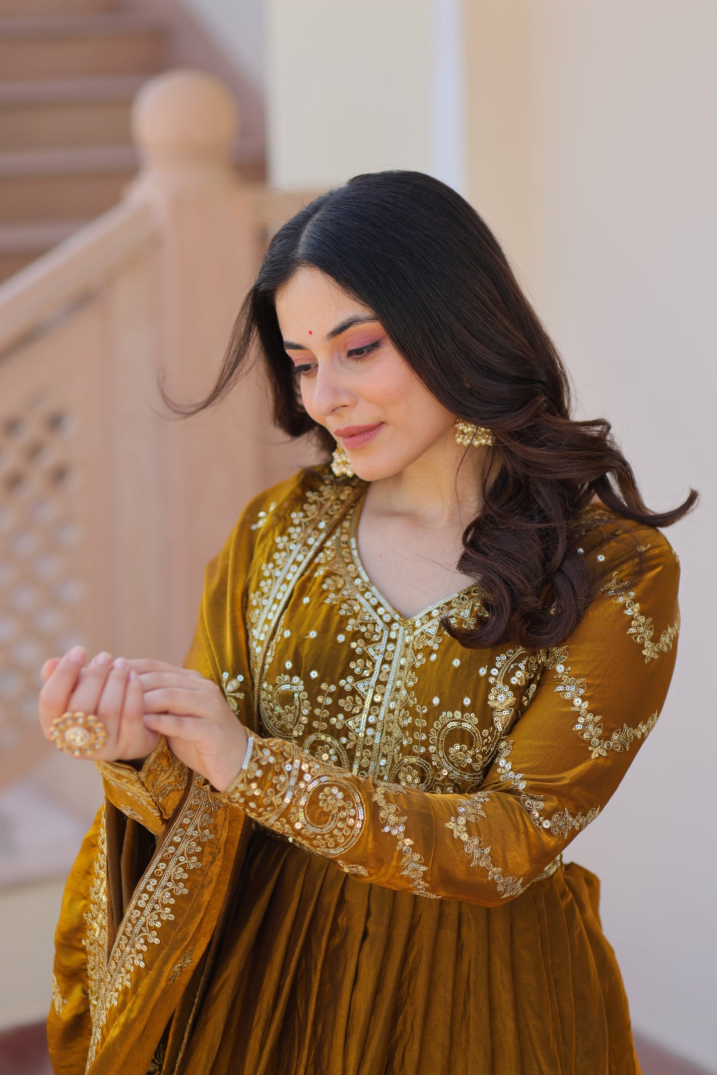 💗 Fendy Fabric gown with Sequins-Multi Embroidered Work Dupatta, it Designed to Smoothly Fitted all body types, gowns for women combine the best parts of  Indian Ethnic & Party wear into  stunning ensemble. 💝🤳 GOWN-DUPATTA COLLECTIONS 2025💃