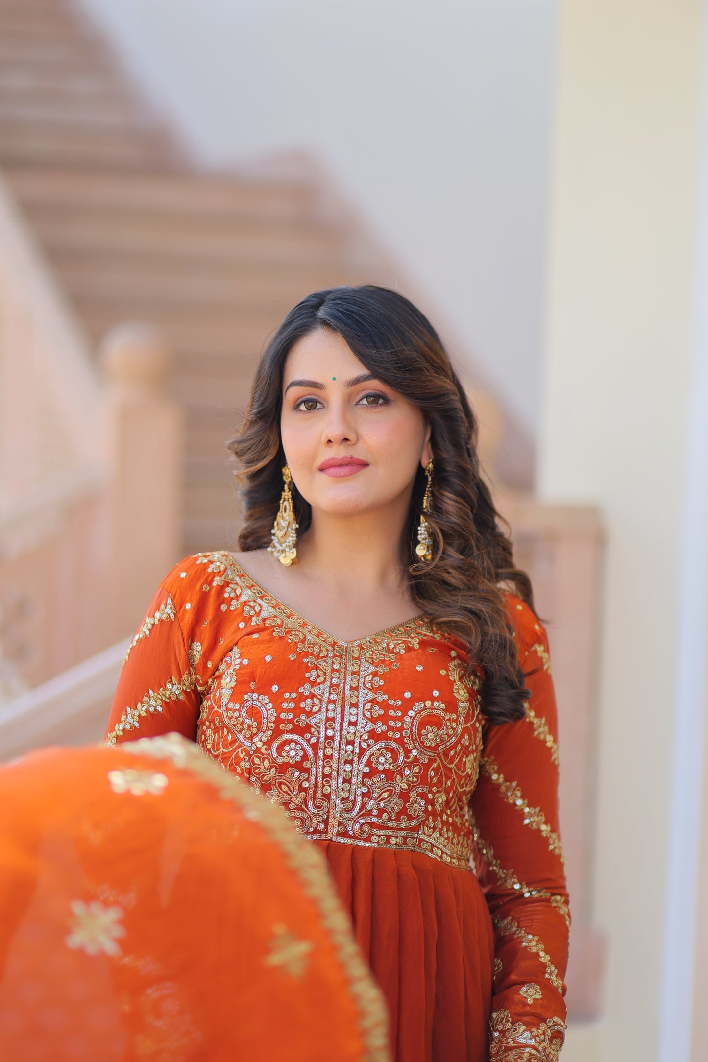💗 Fendy Fabric gown with Sequins-Multi Embroidered Work Dupatta, it Designed to Smoothly Fitted all body types, gowns for women combine the best parts of  Indian Ethnic & Party wear into  stunning ensemble. 💝🤳 GOWN-DUPATTA COLLECTIONS 2025💃