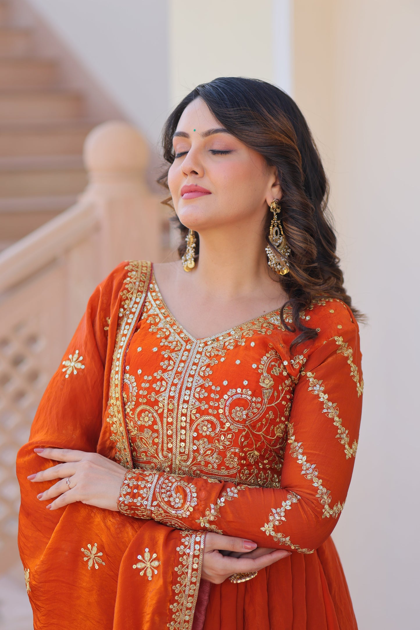 💗 Fendy Fabric gown with Sequins-Multi Embroidered Work Dupatta, it Designed to Smoothly Fitted all body types, gowns for women combine the best parts of  Indian Ethnic & Party wear into  stunning ensemble. 💝🤳 GOWN-DUPATTA COLLECTIONS 2025💃