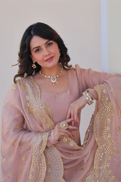 🤳🏻 PREMIUM READYMADE GOWN-DUPATTA COLLECTIONS 2025 💃🏻  💗 Fendy Chiffon gown with Sequins-Multi Embroidered Work Dupatta, it Designed to flatter all body types, gowns for women combine the best parts of western and Indian wear into one stunning ensemble. 💝