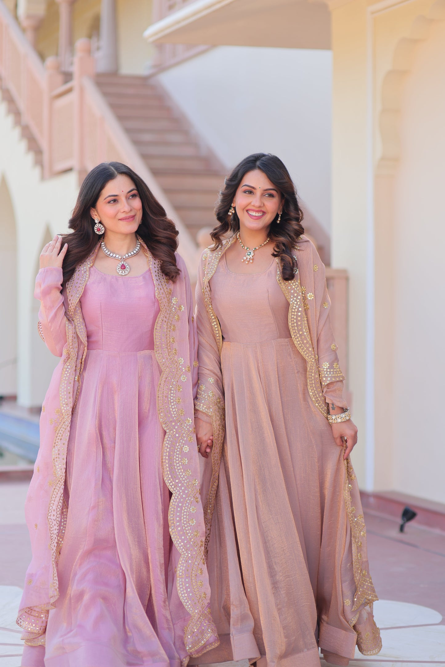 🤳🏻 PREMIUM READYMADE GOWN-DUPATTA COLLECTIONS 2025 💃🏻  💗 Fendy Chiffon gown with Sequins-Multi Embroidered Work Dupatta, it Designed to flatter all body types, gowns for women combine the best parts of western and Indian wear into one stunning ensemble. 💝