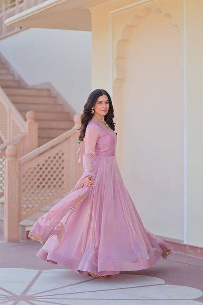🤳🏻 PREMIUM READYMADE GOWN-DUPATTA COLLECTIONS 2025 💃🏻  💗 Fendy Chiffon gown with Sequins-Multi Embroidered Work Dupatta, it Designed to flatter all body types, gowns for women combine the best parts of western and Indian wear into one stunning ensemble. 💝
