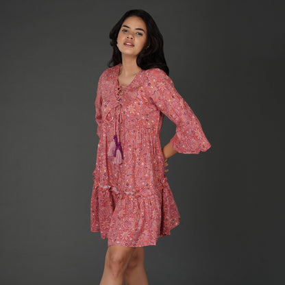 Paisley Print Cotton Moss Boho Dress