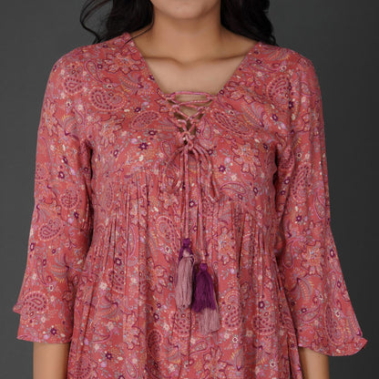 Paisley Print Cotton Moss Boho Dress